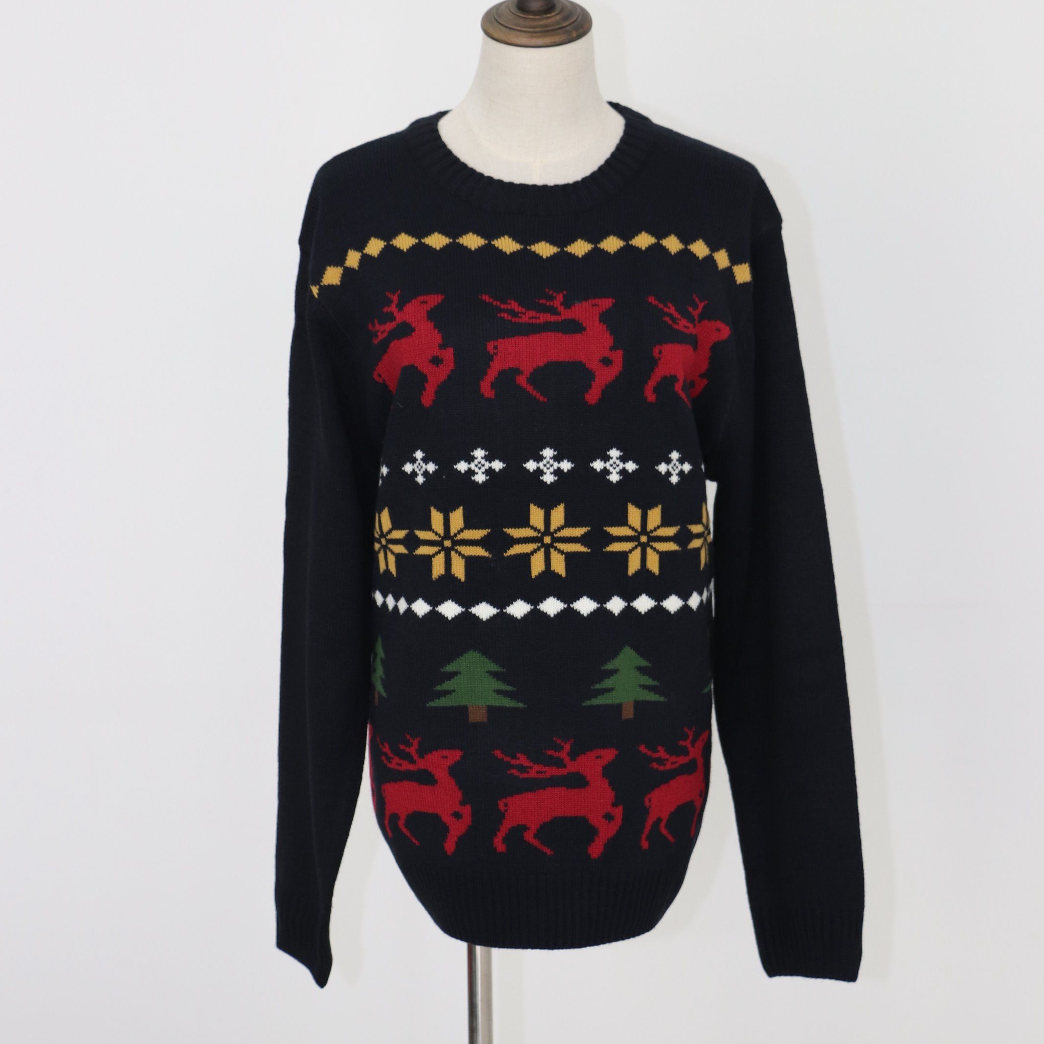 Christmas Gift of Ladeis' Sweater in Jacquard Design and Acrylic Quality Soft Handfeel