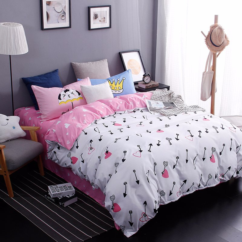 Simple Style Girls Printed Polyester Bedding Set