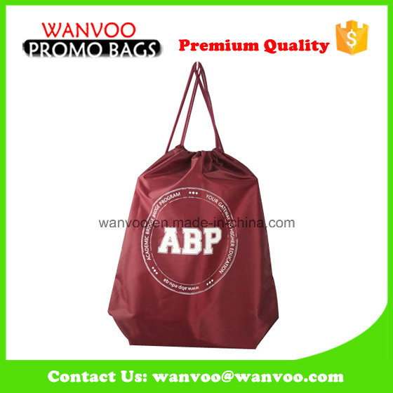 Polyester Reusable Custom Promo Drawstring Backpack Tote Bag