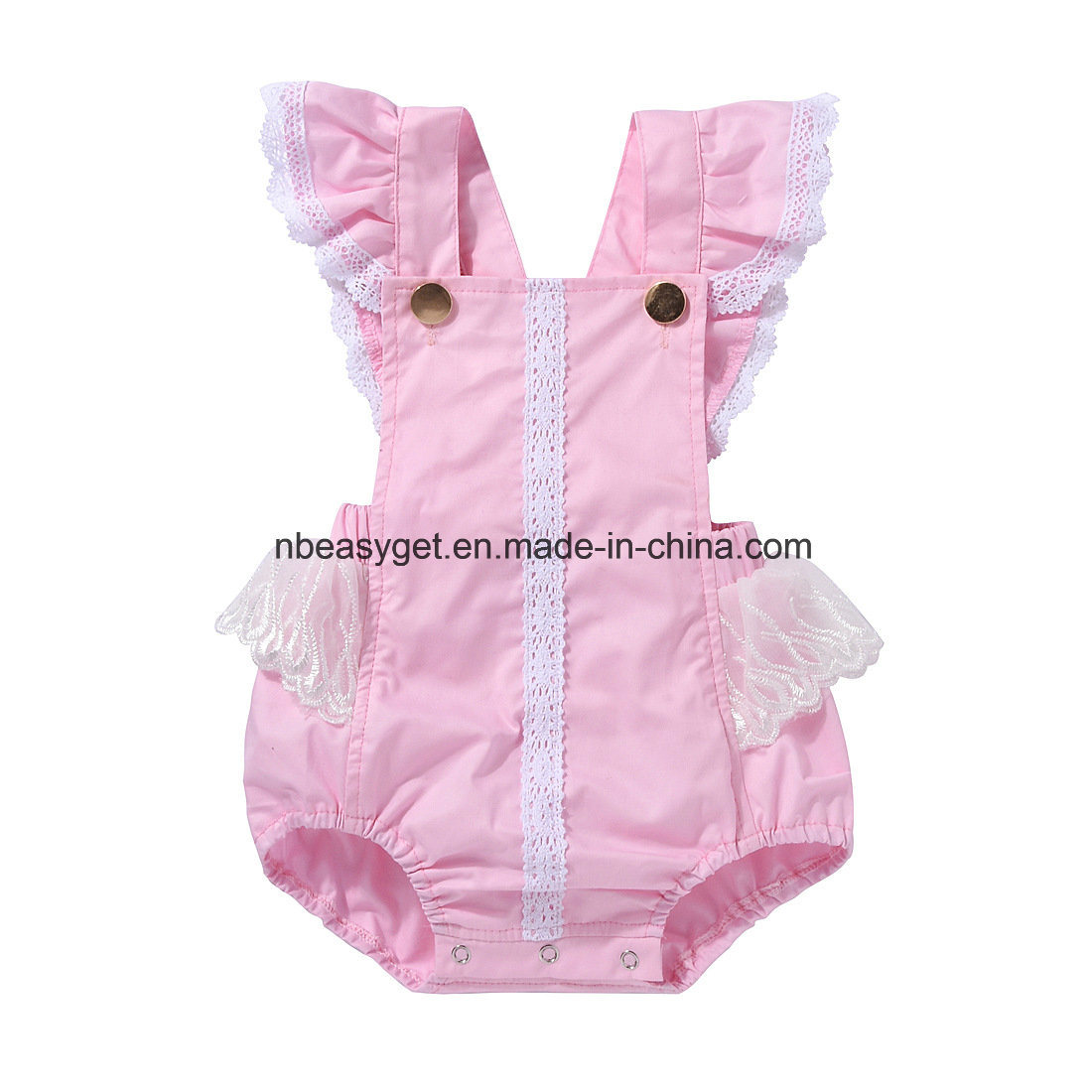 Cute Newborn Baby Girl Backless Ruffle Button Summer Romper Bodysuit Outfits