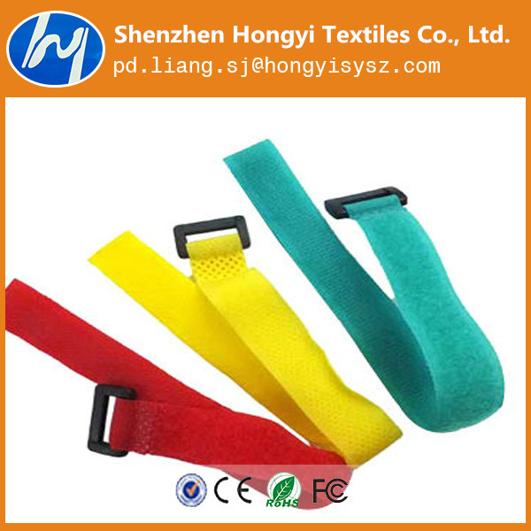 Custom Hook and Loop Adjustable Magic Tape Straps with Buckle