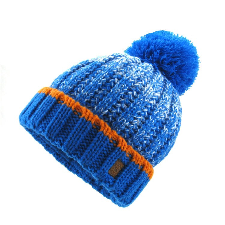 POM POM Beanie Hat Jacquard Knitted Hat