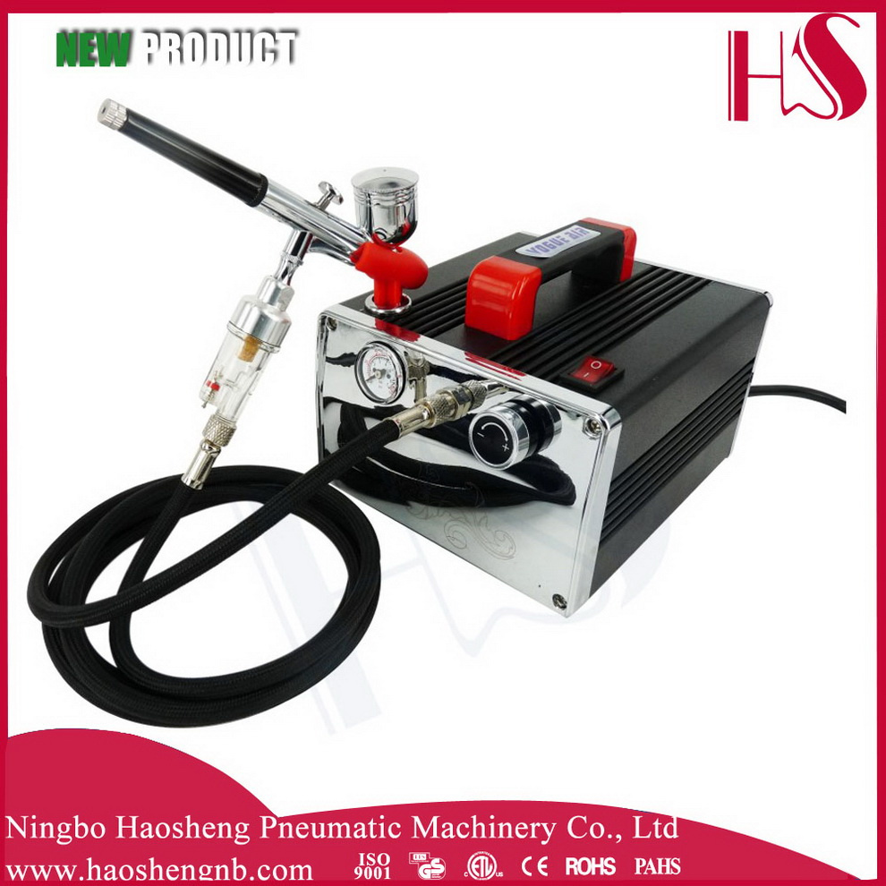 HS-216k New Precision Airbrush Air Compressor Kit Tool Set Craft Cake Hobby Paint Tattoo