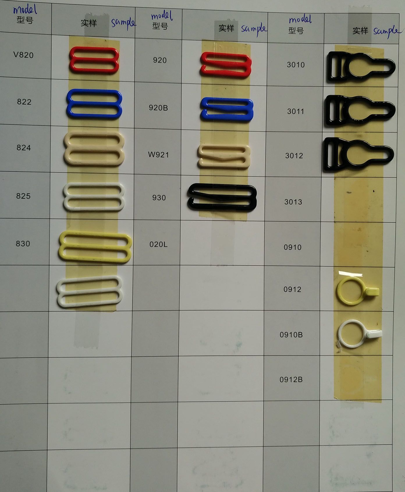 Nylon Coated Bra Hook Adjuster Ring, Slider and Hook 04