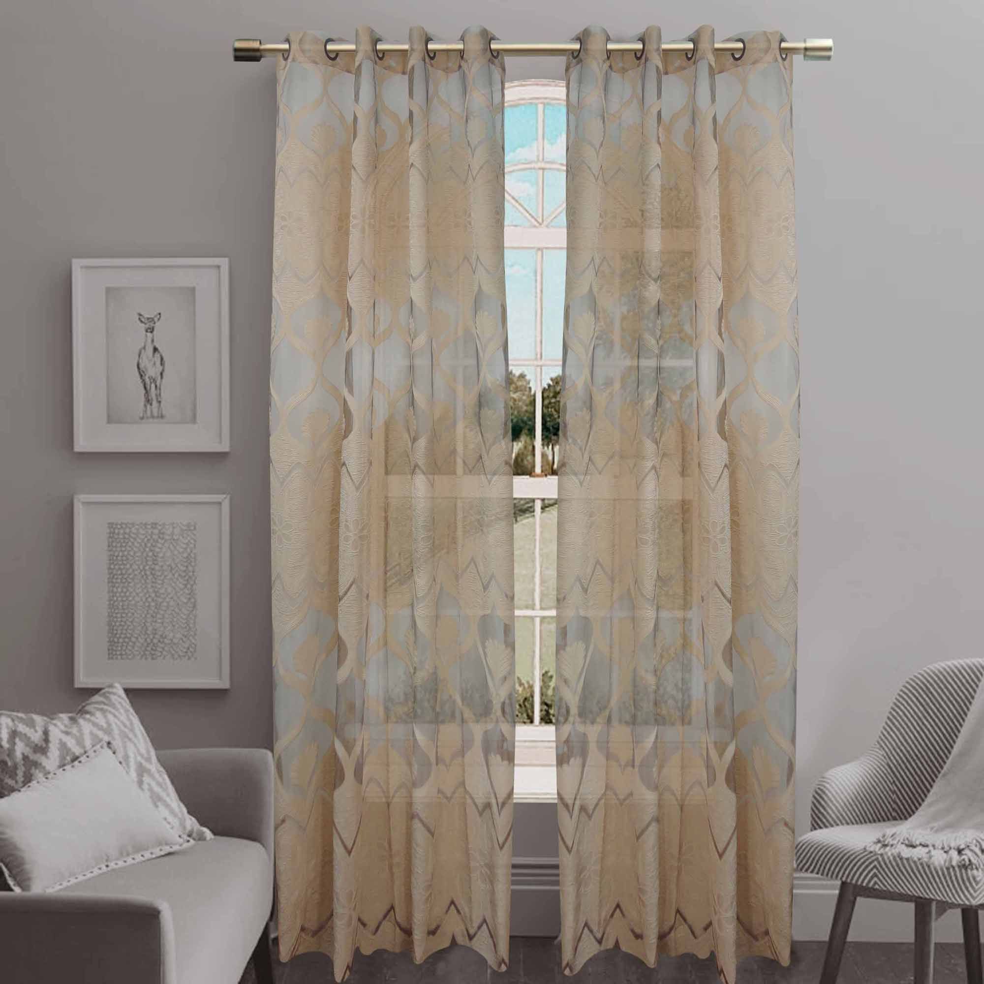 Window Sheer Grommet Curtain 52
