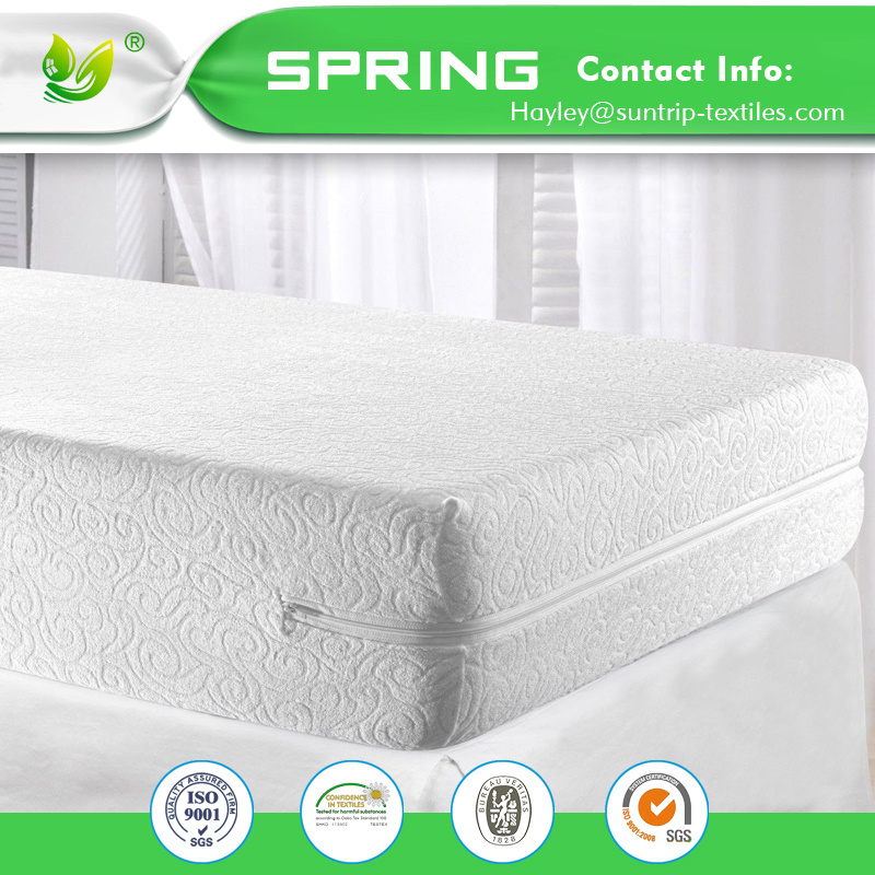 Anti Dust Mite Queen Size Waterproof Mattress Encasement with Zipper