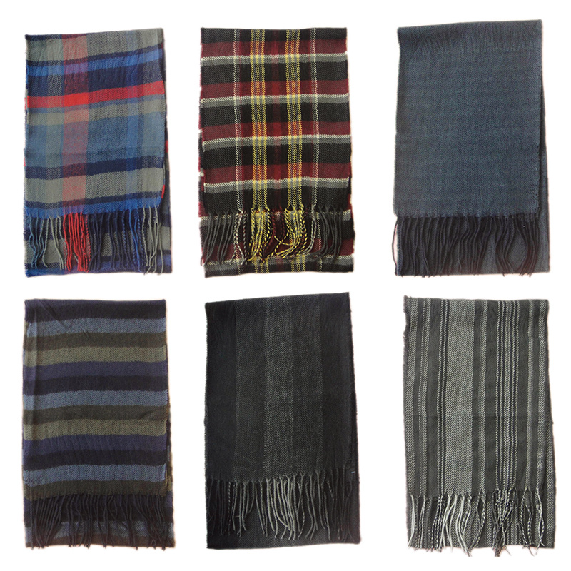 Men Woven Check Scarf