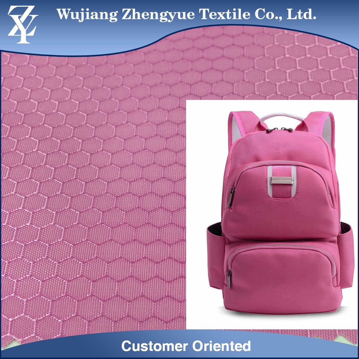 Polyester Dobby Honey Comb Oxford Fabric with PU/PVC Coating