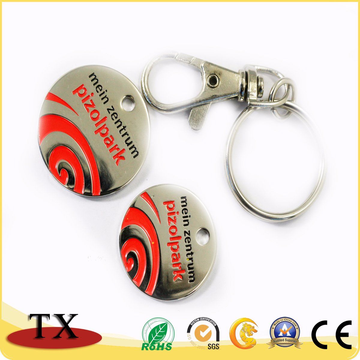 Custom Metal Trolley Coin Holder Key Chain