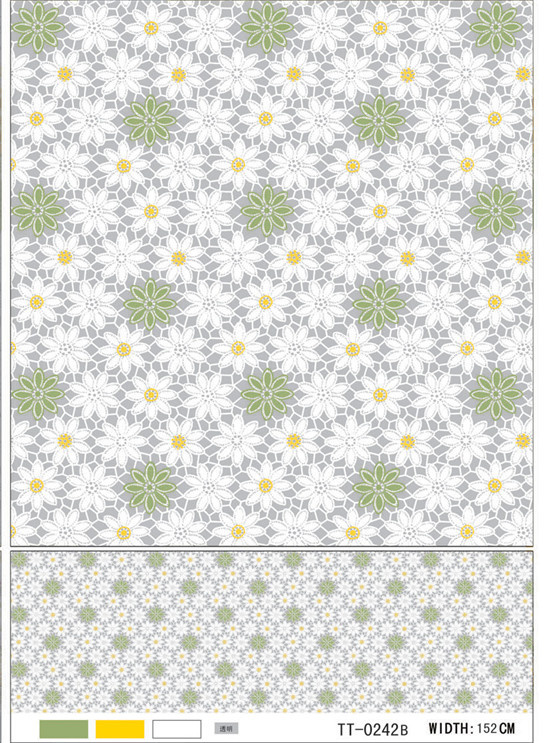 LFGB PVC Clear Printed Transparent Tablecloth Popular for Home Using