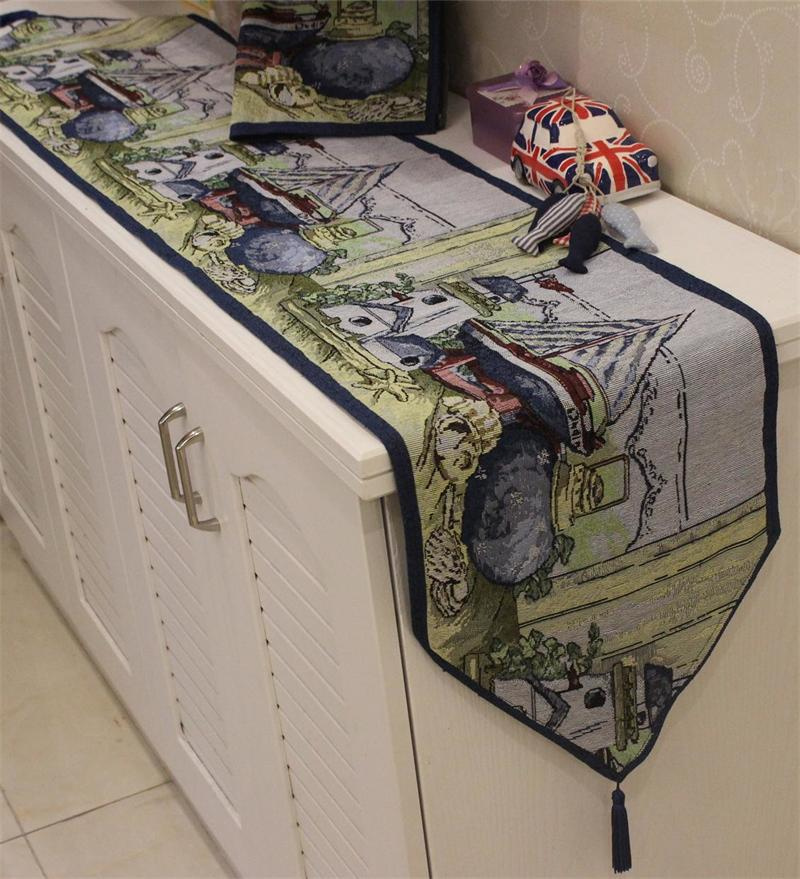 Country-Style Table Runner Decorative Cotton &Linen Table Flag (DTR-04)
