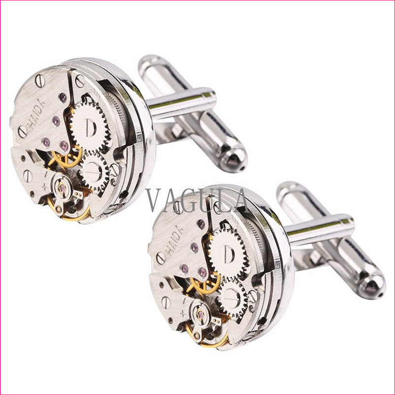 New Arrival Steampunk Gear Watch Cuff Links Movement Cufflinks 126