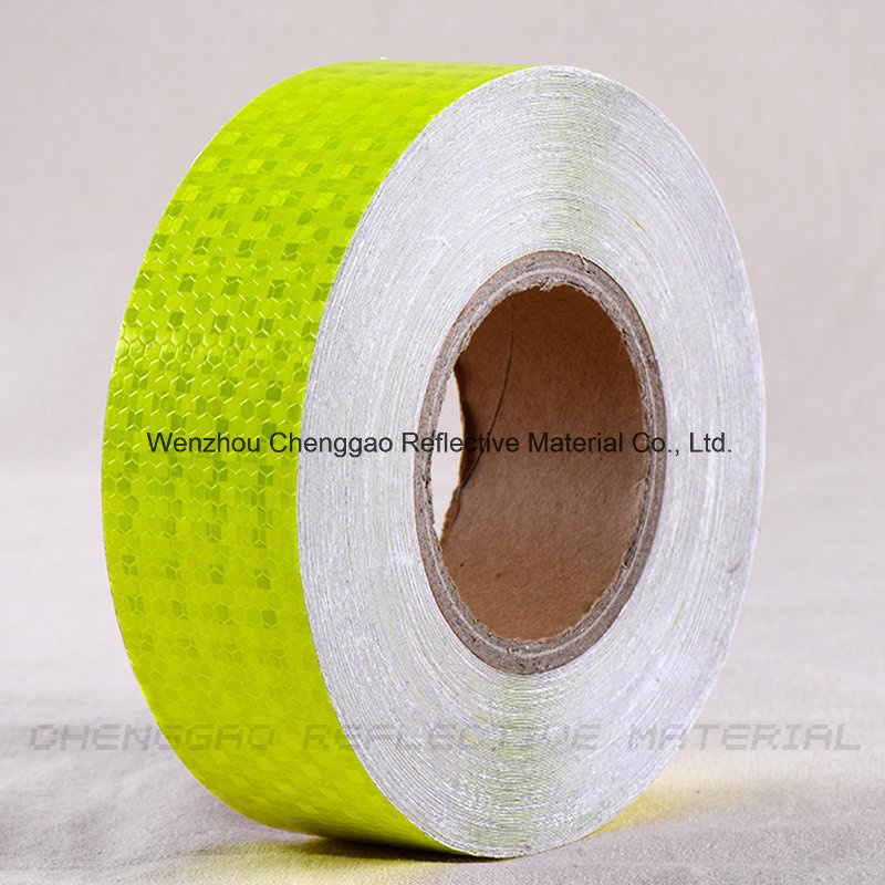 PVC Neon Yellow Honeycomb Adhesive Reflector Caution Tape (C3500-FY)