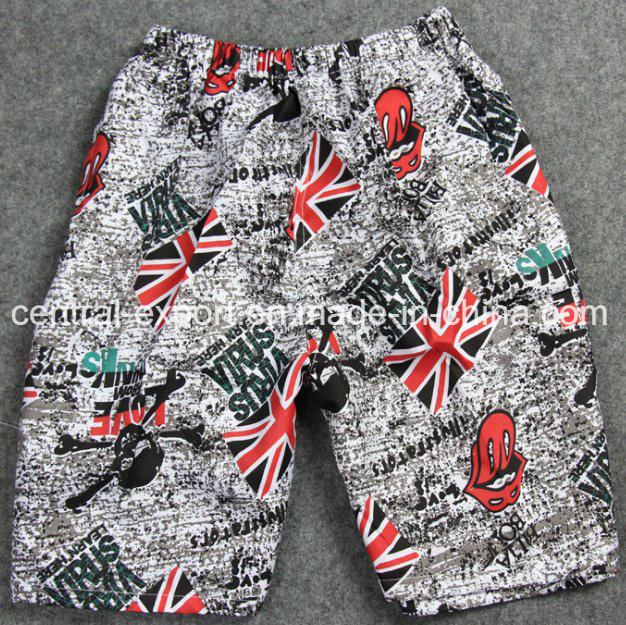 Oeko-Tex Full Waist Polyester Patterned Men Board Short Swimwear