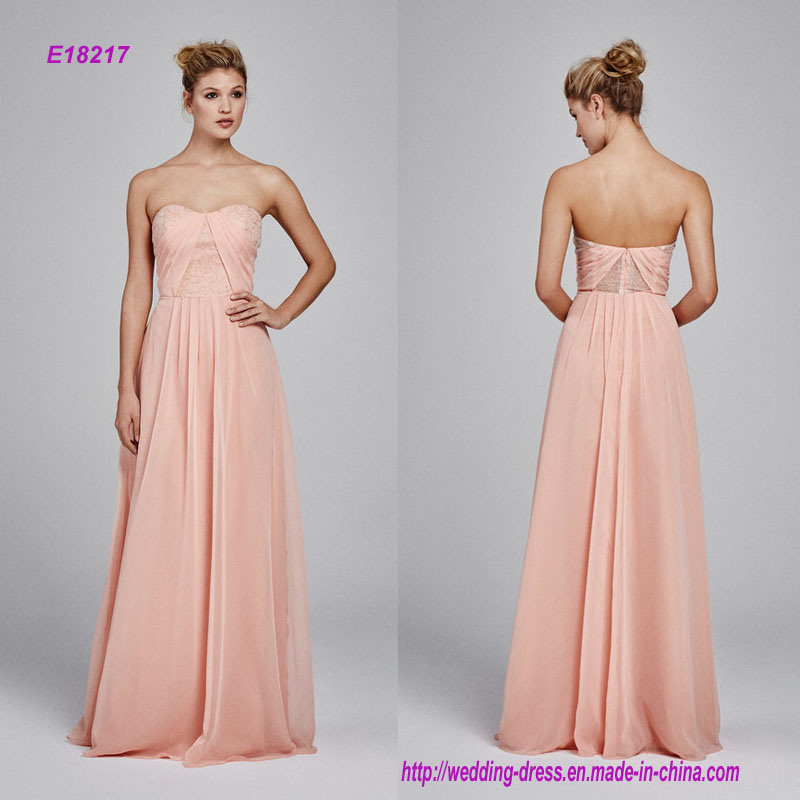 Sequin Lace Strapless Bridesmaid Dress