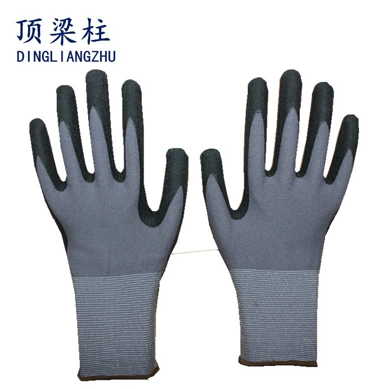 15g Spandex Shell Grey Safety Work Foam Nitrile Coated Glove