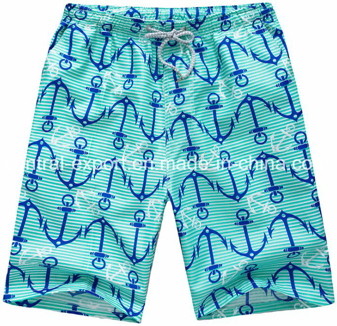 Oeko-Tex Full Waist Polyester Patterned Men Board Short Swimwear