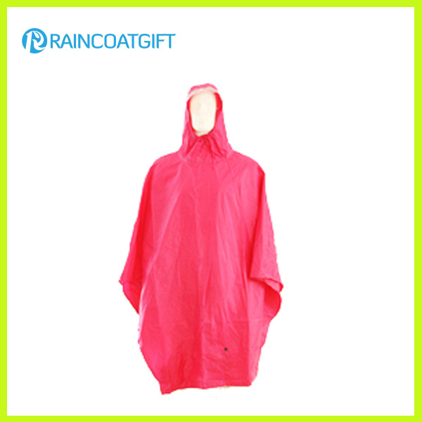 Reusable Waterproof Red PVC Raincoat