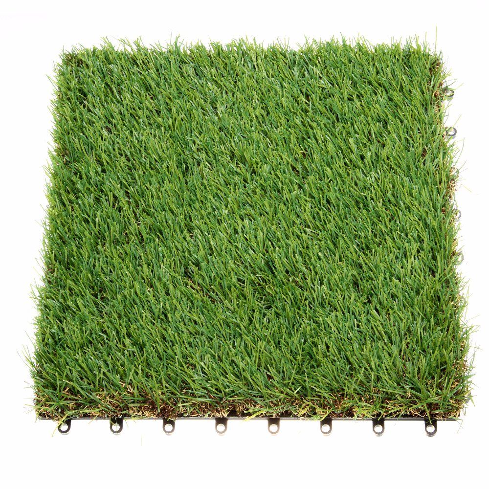 30mm Artificial Grass Tile Home Depot / Carpet Tiles / Decking Tiles SGS Fire Test