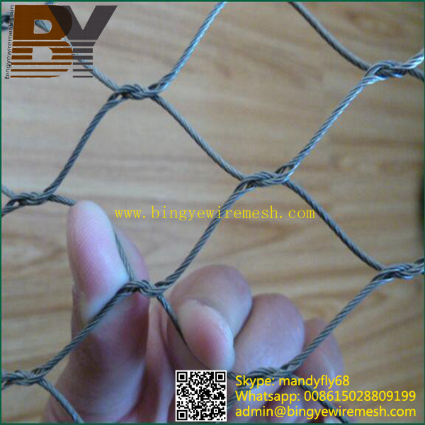 Decorative Stainless Steel Ferrule Cable Zoo Animals Aviary Bird Netting