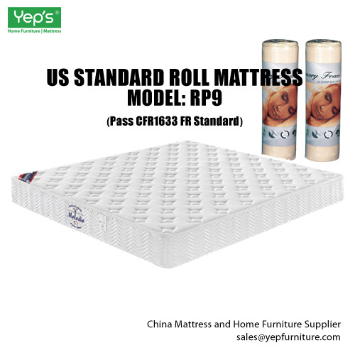 Us Standard CFR1633 Fire Retardant Orthopedic Roll up Pocket Spring Mattress