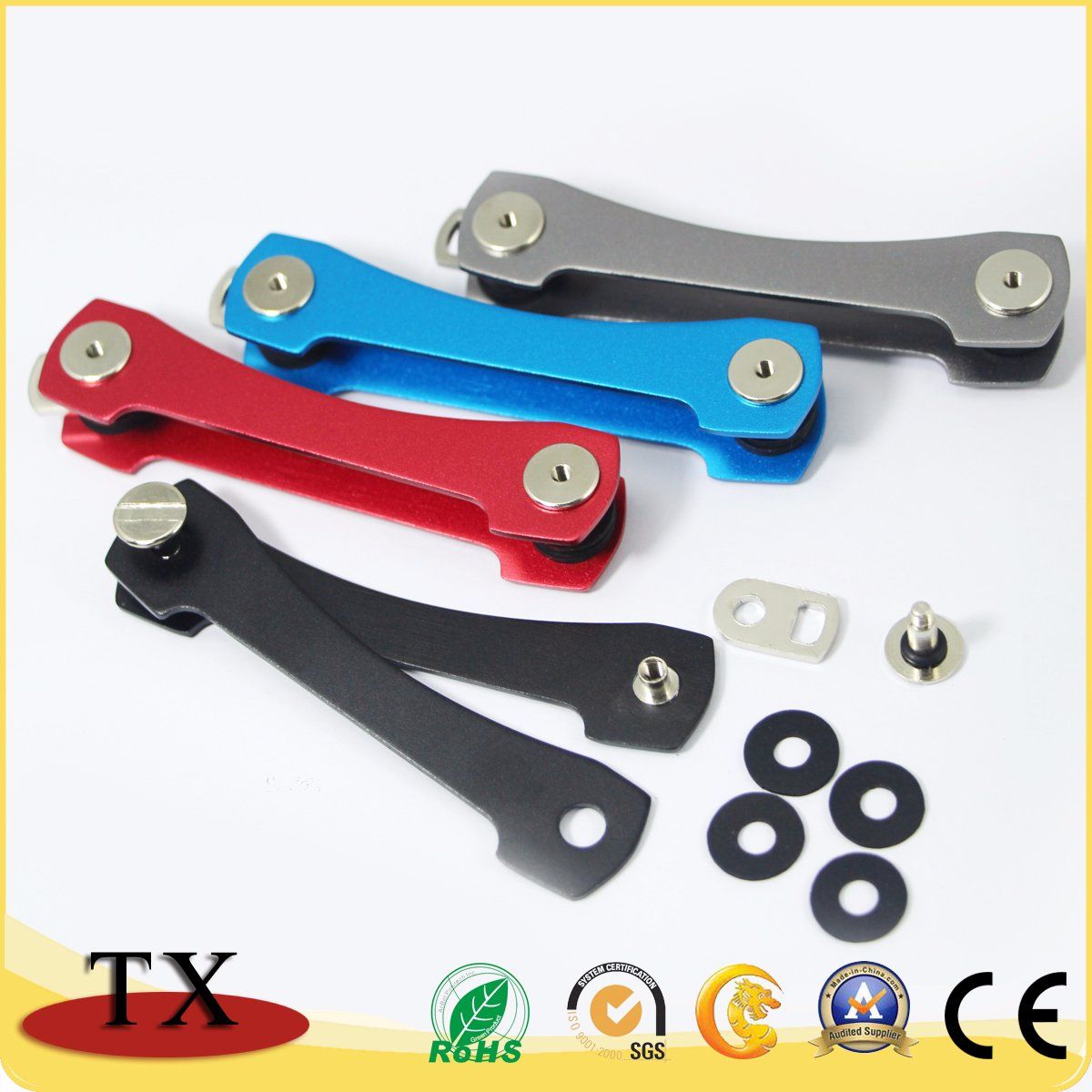 Customized Shape Metal Aluminum Key Chain and Key Organizer