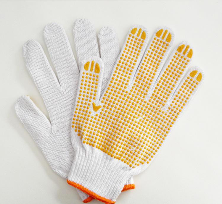 Safety Working Knitted Cotton Gloves with PVC Dots