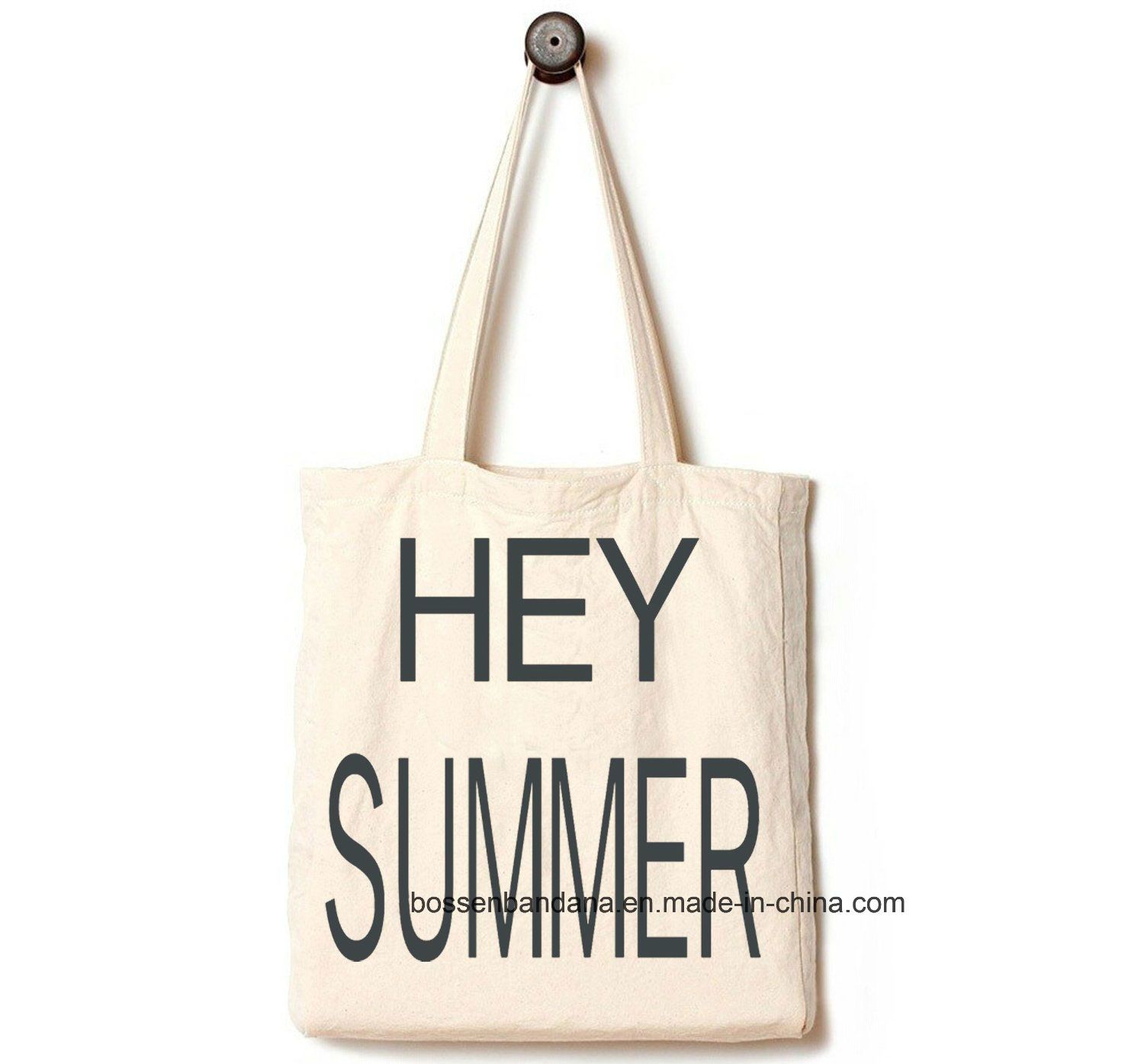 OEM Produce Customized Logo Printed Promotional Cotton Canvas Tote Beach Handbag