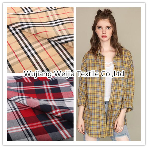 32s Yarn Dyed Plaid Cotton Fabric for Shirt