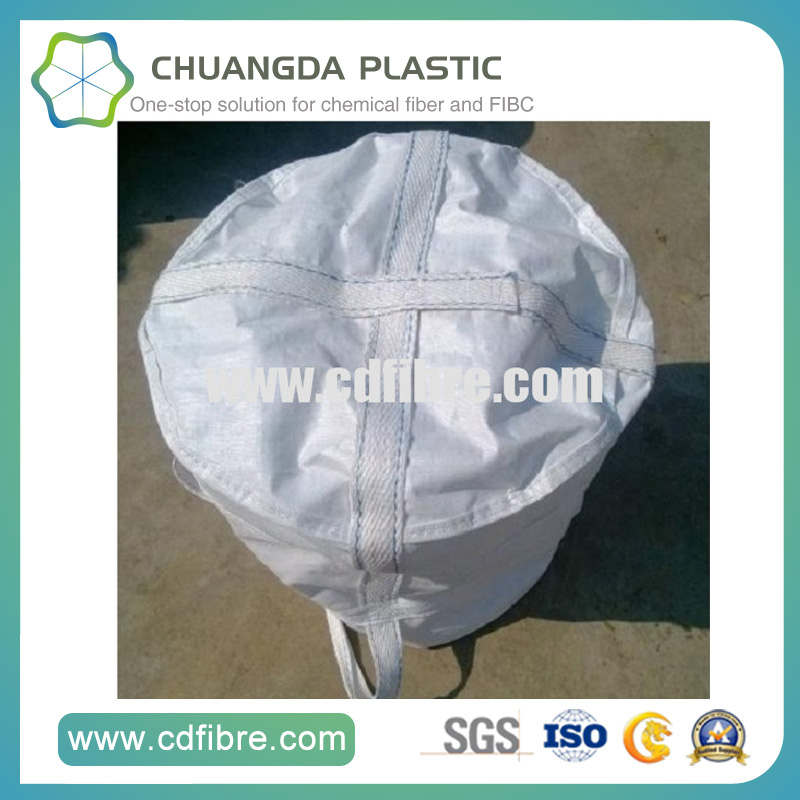 FIBC Circular Jumbo Cement Bag with Bottom Loops and Top Fill Skirt