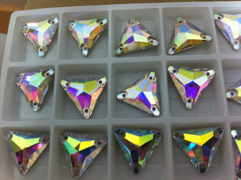 Triangle Ab Color Sewing Stone Beads Buttons