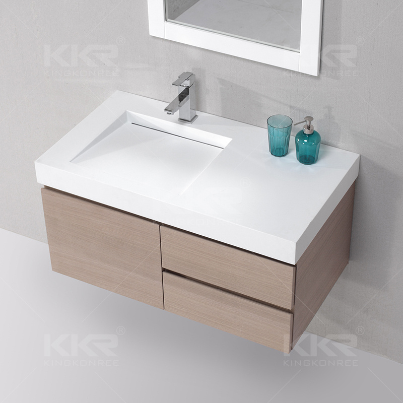 Kingkonree Artificial Stone Modern White Basin for Hotel