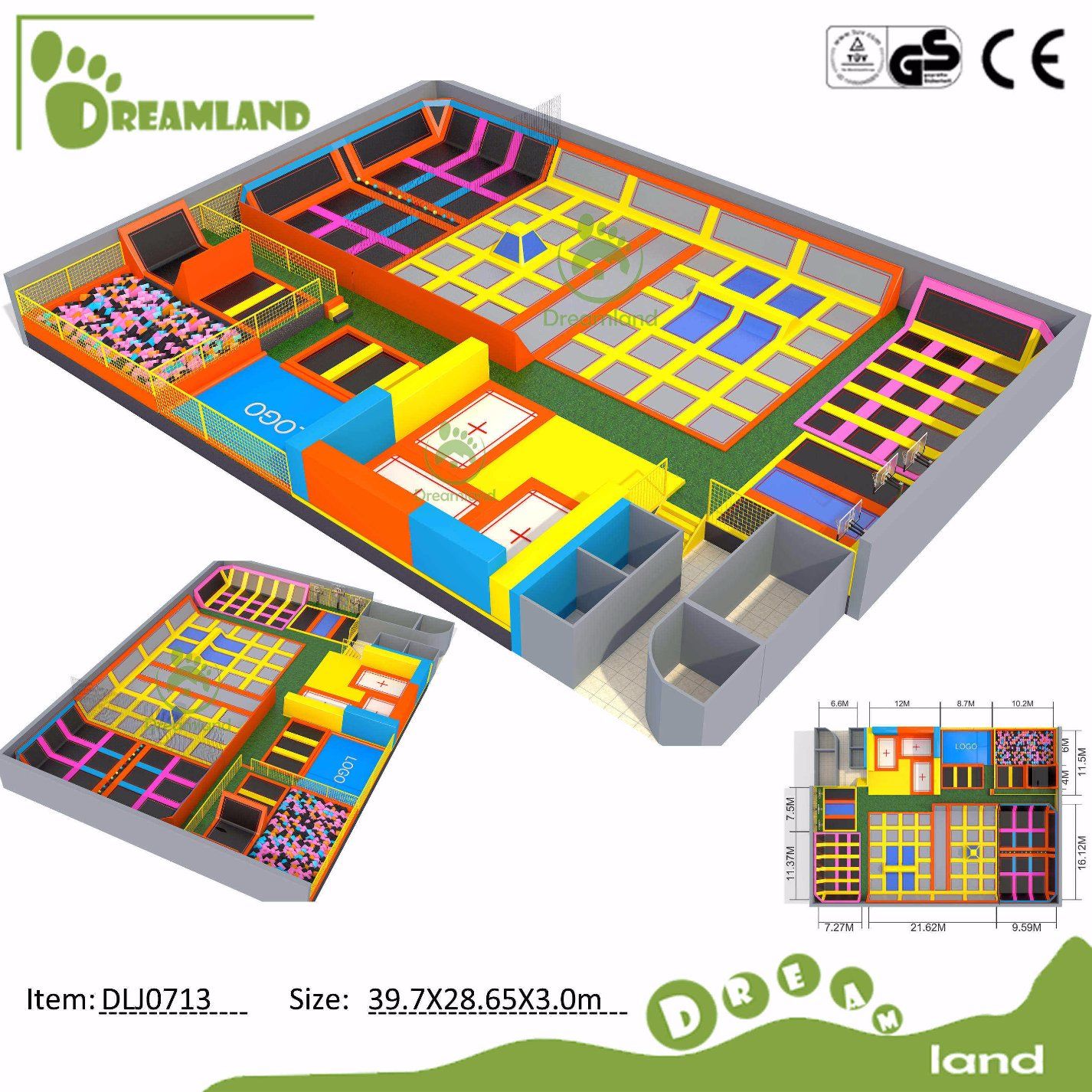 New Arrival Bounce Castle Trampoline Park Foam Blocks