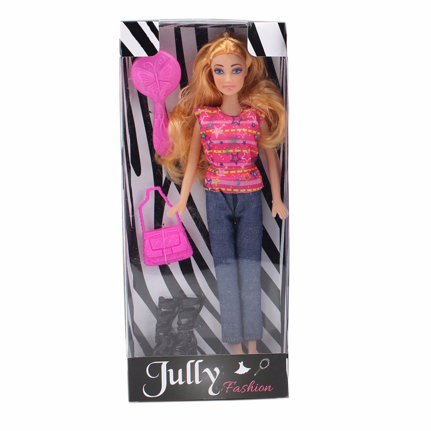 11.5 Inch Fashion Doll Toy with Jeans & Accessories for Kids