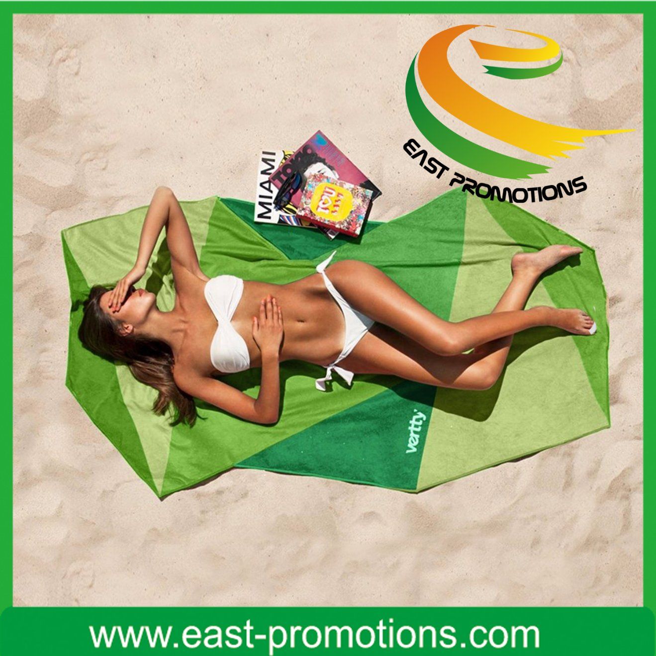 Custom 100% Cotton Reactive Printed Beach Towel