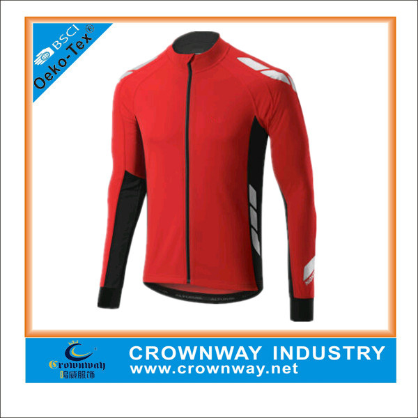 Warmth and Insulation Long Sleeve Cycling Jersey with Reflective Trims