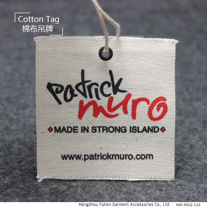 Canvas Printed Garment Canvas Hang Tag with String