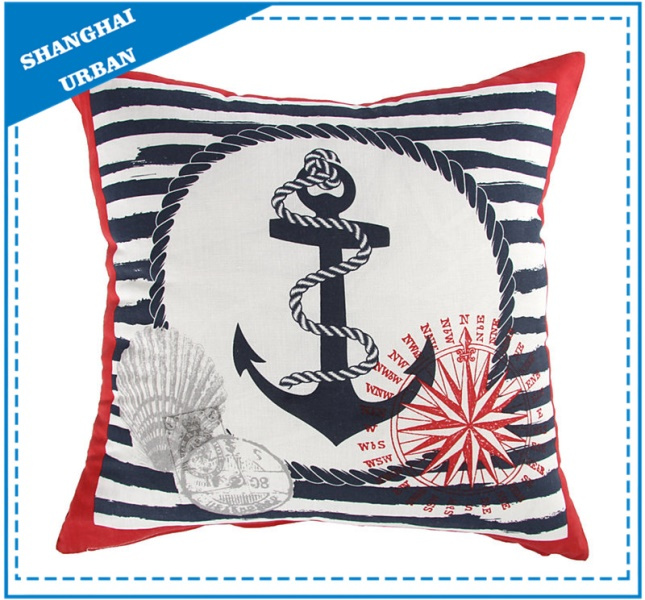 Home Decoration Sailing Theme Printed Throw Pillow