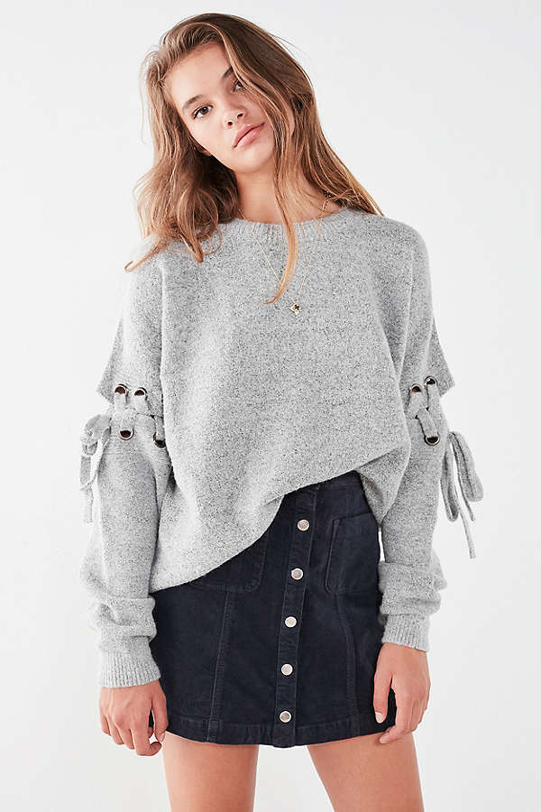 Gray Zoe Fuzzy Dolman Sweater