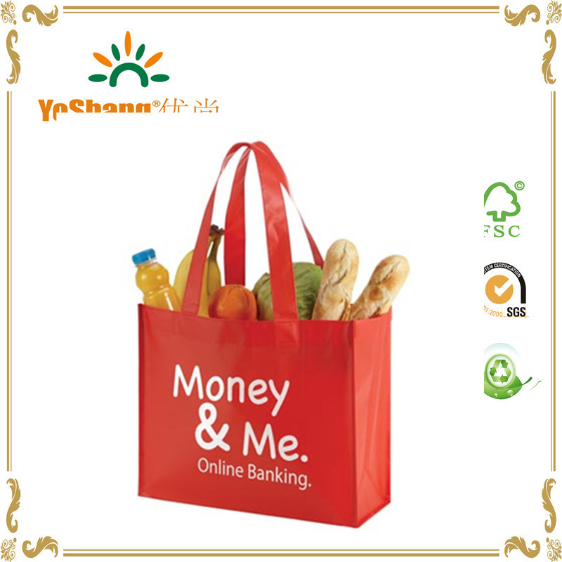 Lead-Free Cmyk Imprint Shopper Laminated PP Non-Woven Bag