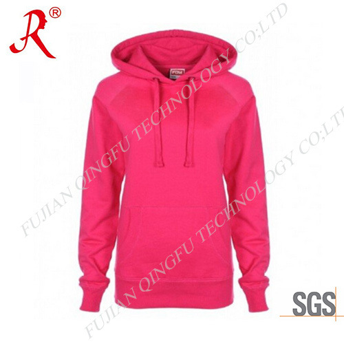 Custom Long Sleeve Ladies Hoodie with Contrasting Stitching (QF-S599)