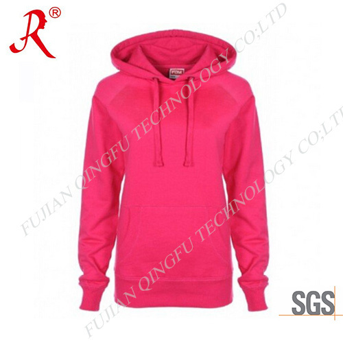 Custom Long Sleeve Ladies Hoodie with Contrasting Stitching (QF-S599)