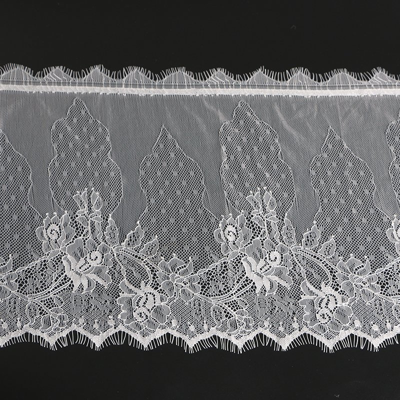 White Scalloped Trimming Lace Nylon Mesh Lace