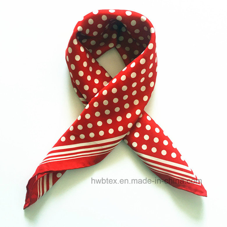 Classical DOT Printed Pure Silk Square Scarf / Bandana (HQ10)