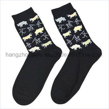 Odd Fashion Retro Style Patterned Vivid Jacquard Socks