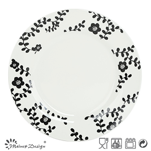 27cm White Porcelain with Decal Grass Dinner Plate
