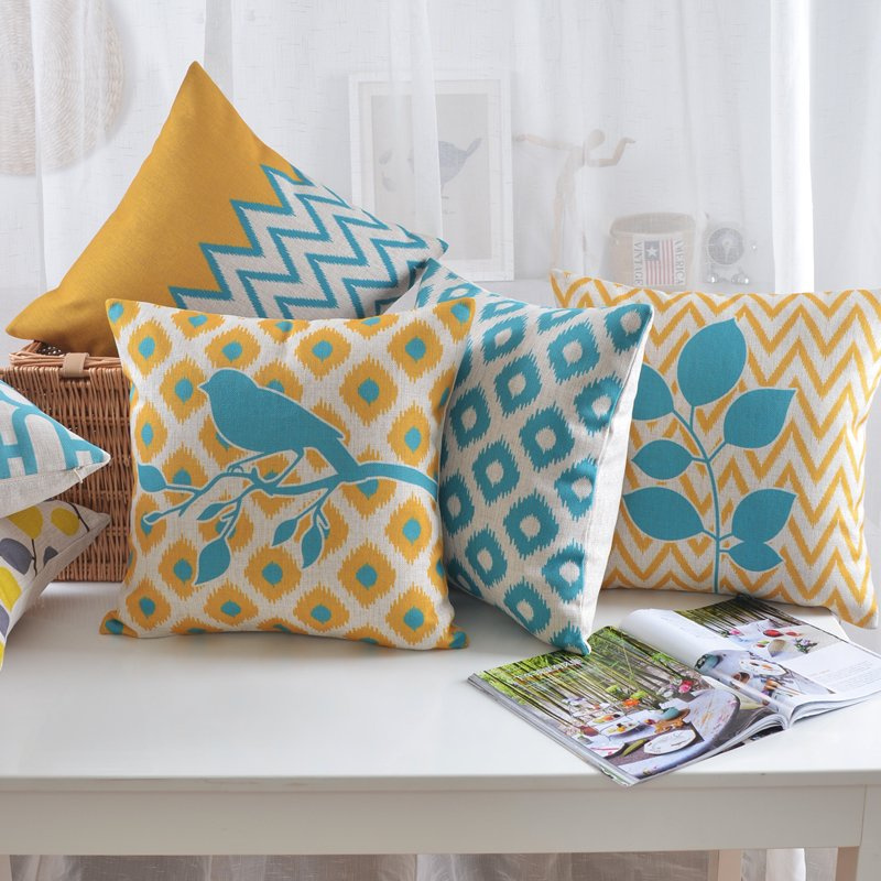Square PE Foam Plain Comfortable Turquoise Throw Pillows