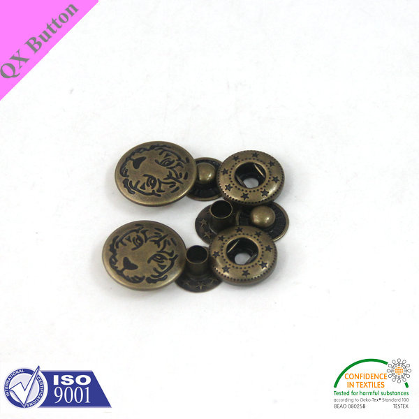 Tiger Logo Engraved Snap Button for Jacket