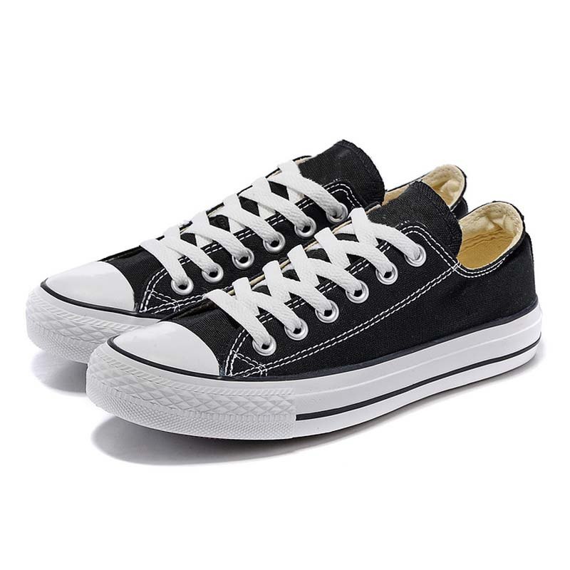 Latest Design Plain Plimsol Fashion Black School Canvas Shoes