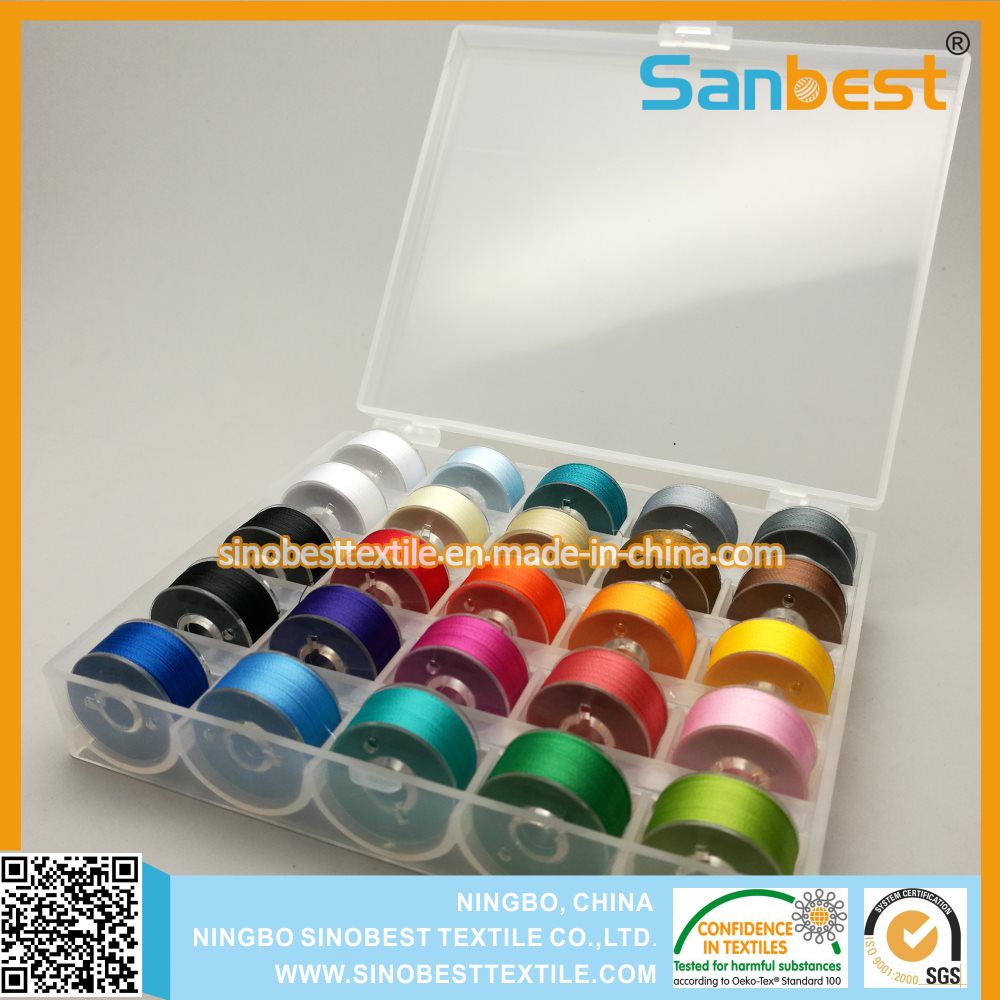 70d/2 Polyester Prewound Bobbin Thread in 25 Colors